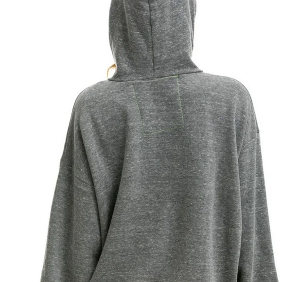 Aviator Nation Unisex Logo Pullover Relaxed Hoodie -- Heather Grey Size L - Picture 3 of 5